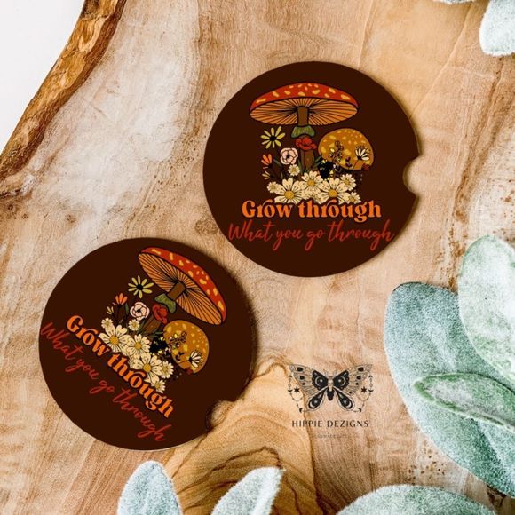 Grow Through Mushroom Coaster Set | Car Decor | Car Accessories - Picture 6 of 10